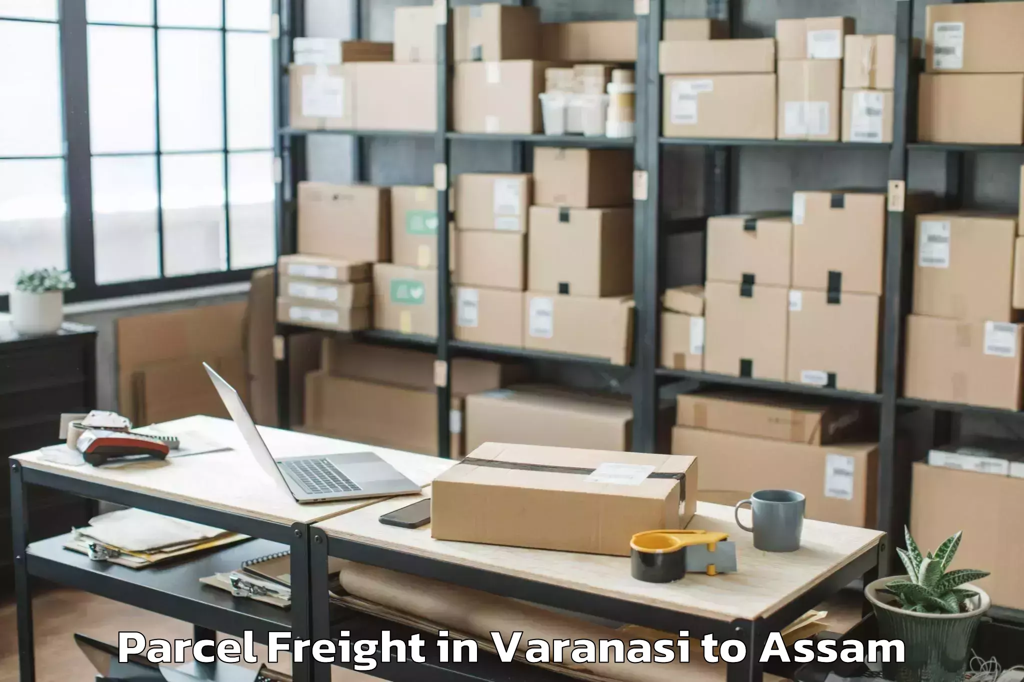 Affordable Varanasi to Salonibari Airport Tez Parcel Freight